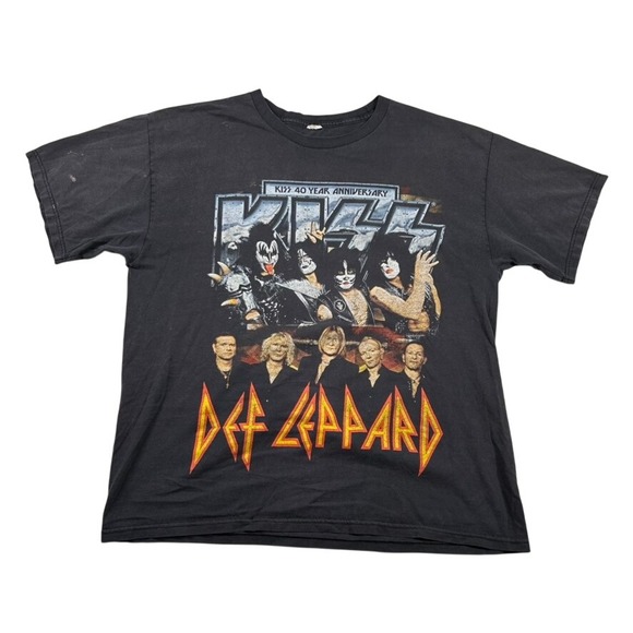 Allstyle Other - KISS Def Leppard Shirt Mens XL Tour 2014 40th Anniversary Band Merch Distressed